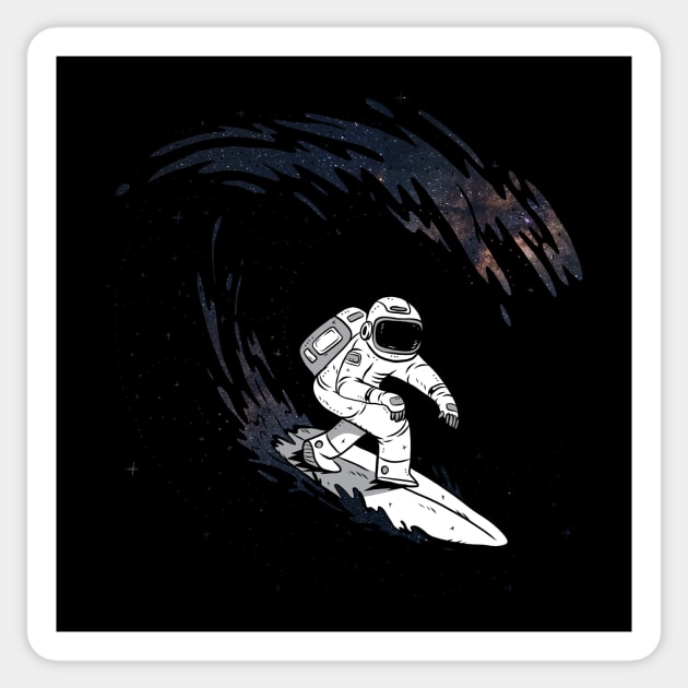 Astronaut Space Surfer Sticker by UNDERGROUNDROOTS